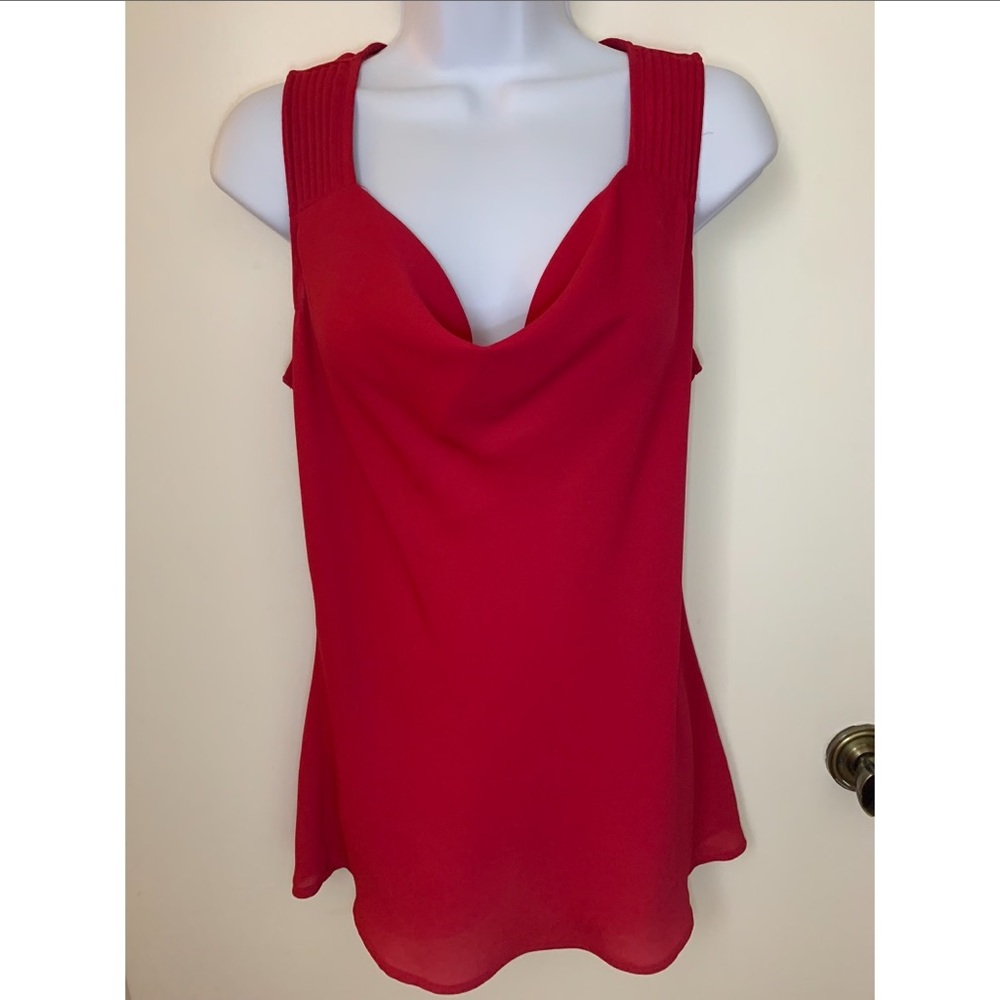 Banana Republic fuscia cowel neck sleeveless blouse (medium)